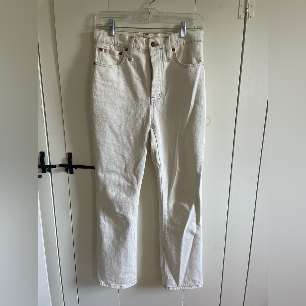 MADEWELL SLIM DEMI BOOT CREAM JEANS SIZE 26 NWT